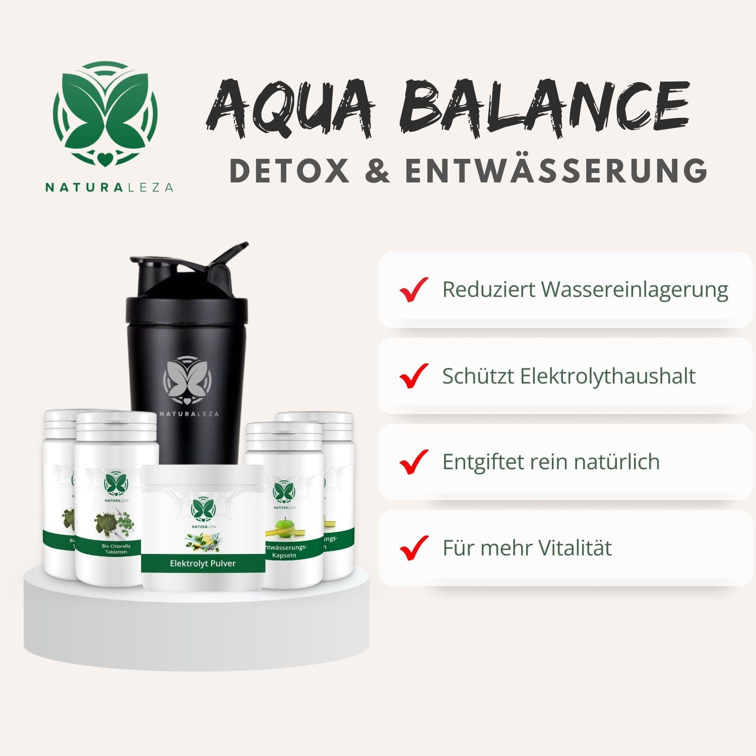 Aqua Balance Entwässerungskur von Naturaleza – natürliche Hilfe bei Wassereinlagerungen und Völlegefühl