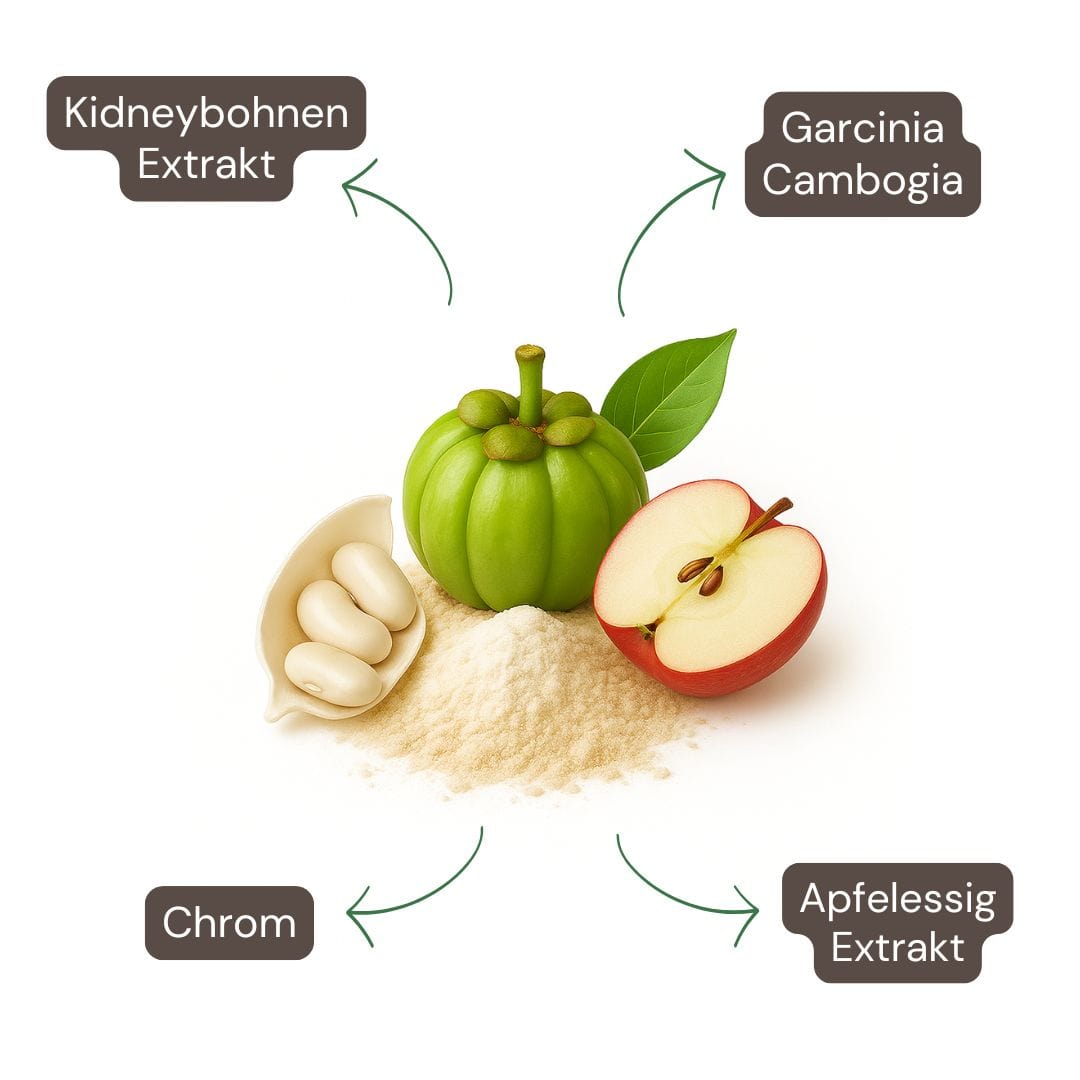 Inhaltsstoffe der Appetite Control Kapseln: Garcinia Cambogia, Weißbohne, Apfelessig & Chrom – zur natürlichen Appetitregulierung